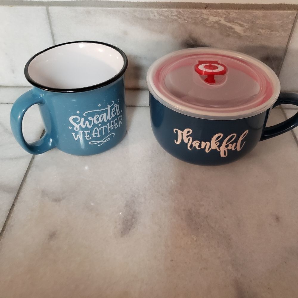 Campfire Coffee and Soup ceramic Mugs, set of 2.